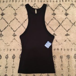 Free People Racer Back Black Tank
